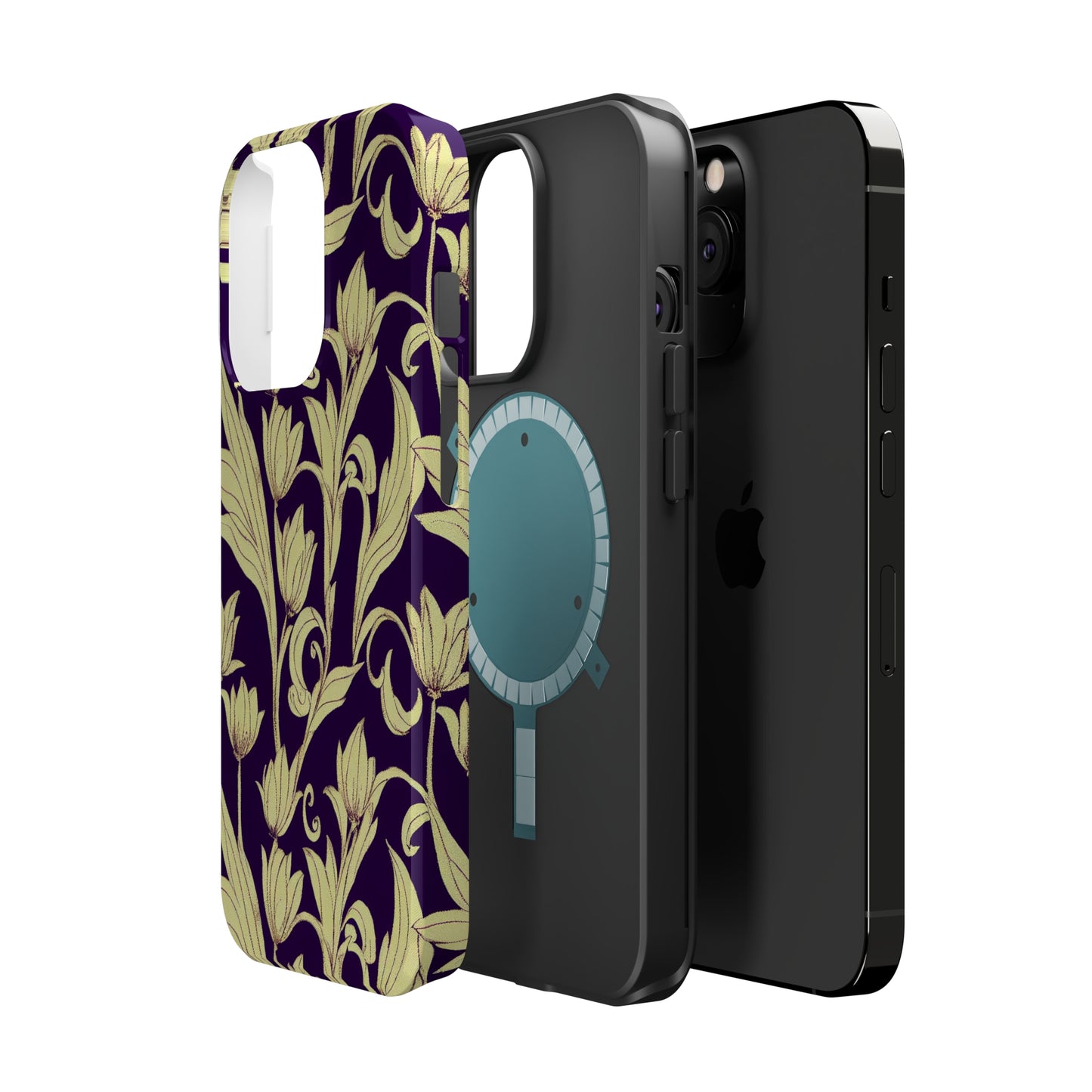 MagSafe Tough iPhone Case - Baroque Blossom Damask