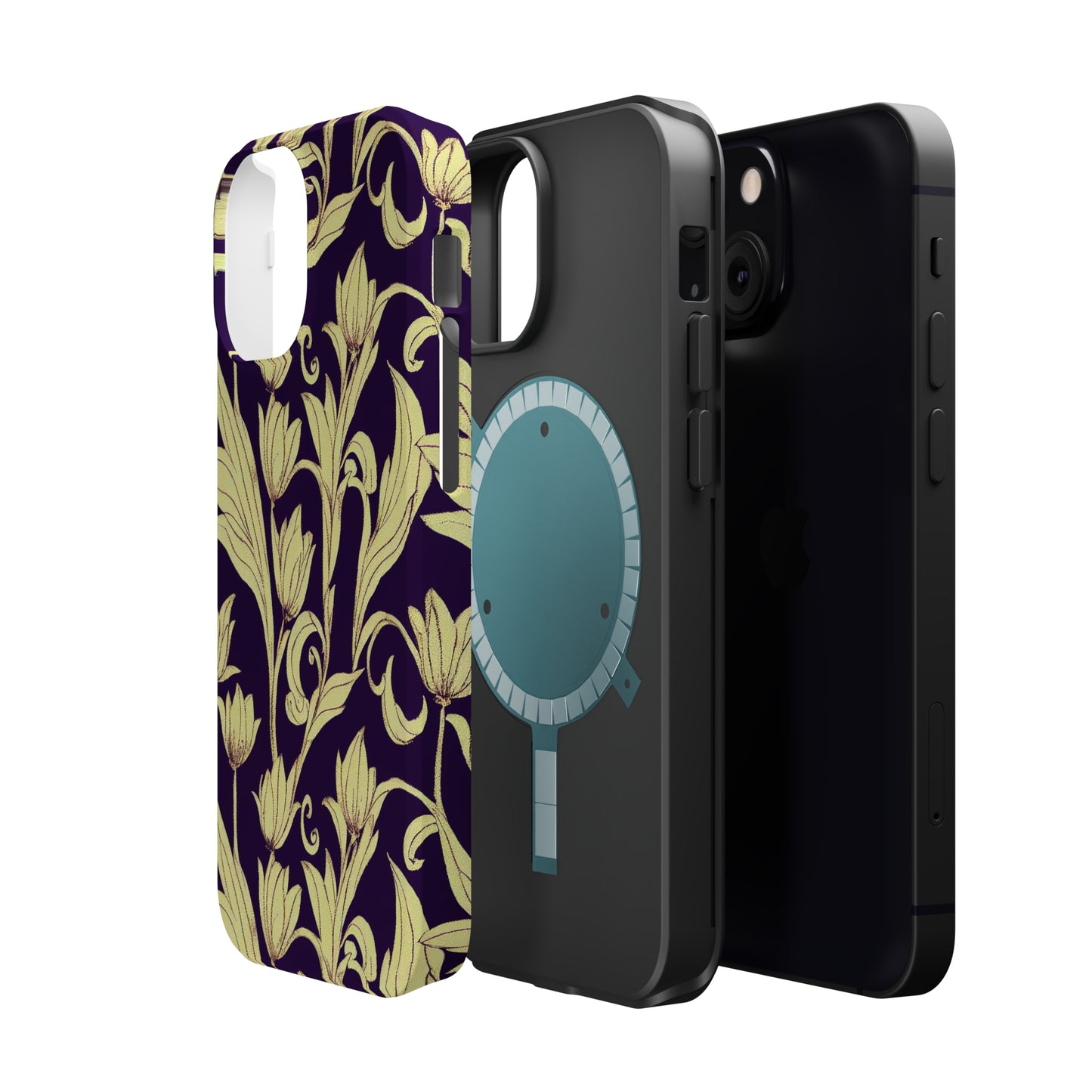MagSafe Tough iPhone Case - Baroque Blossom Damask