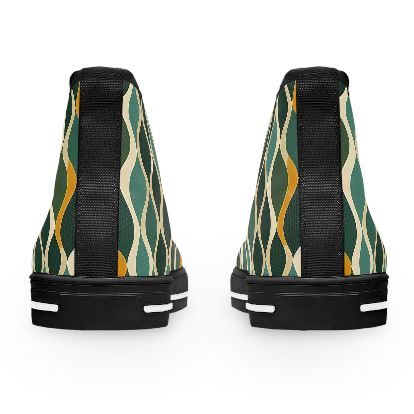 Women's High Top Sneakers - Deco Aqua Ringlets