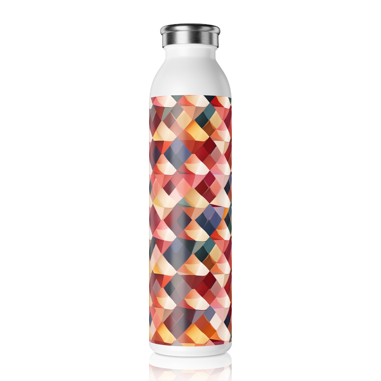 Slim Water Bottle - Parisian Harlequin Pattern