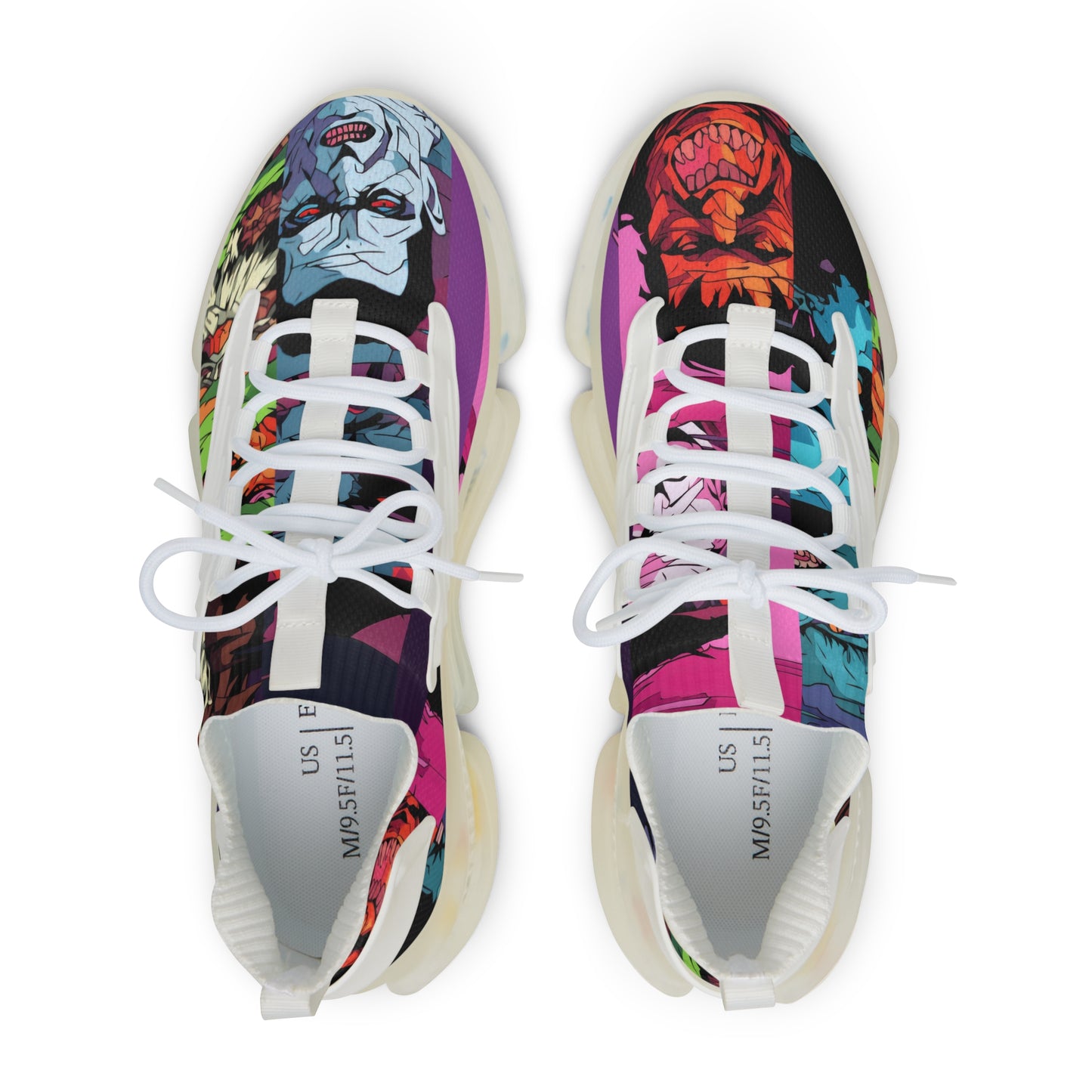 Men's Mesh Sneakers - Spooky Monsters Anime Beta