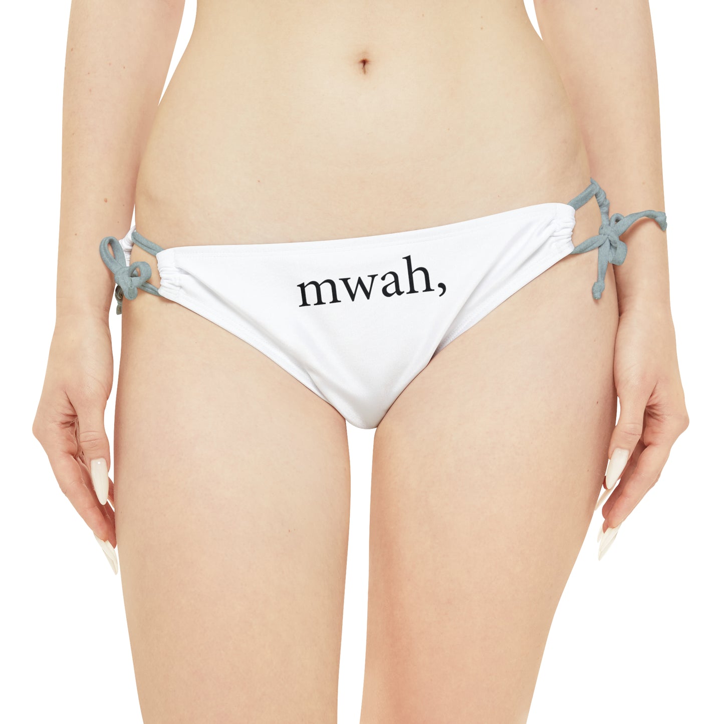 Loop Tie Side Bikini Bottom (AOP) - mwah, no bars.