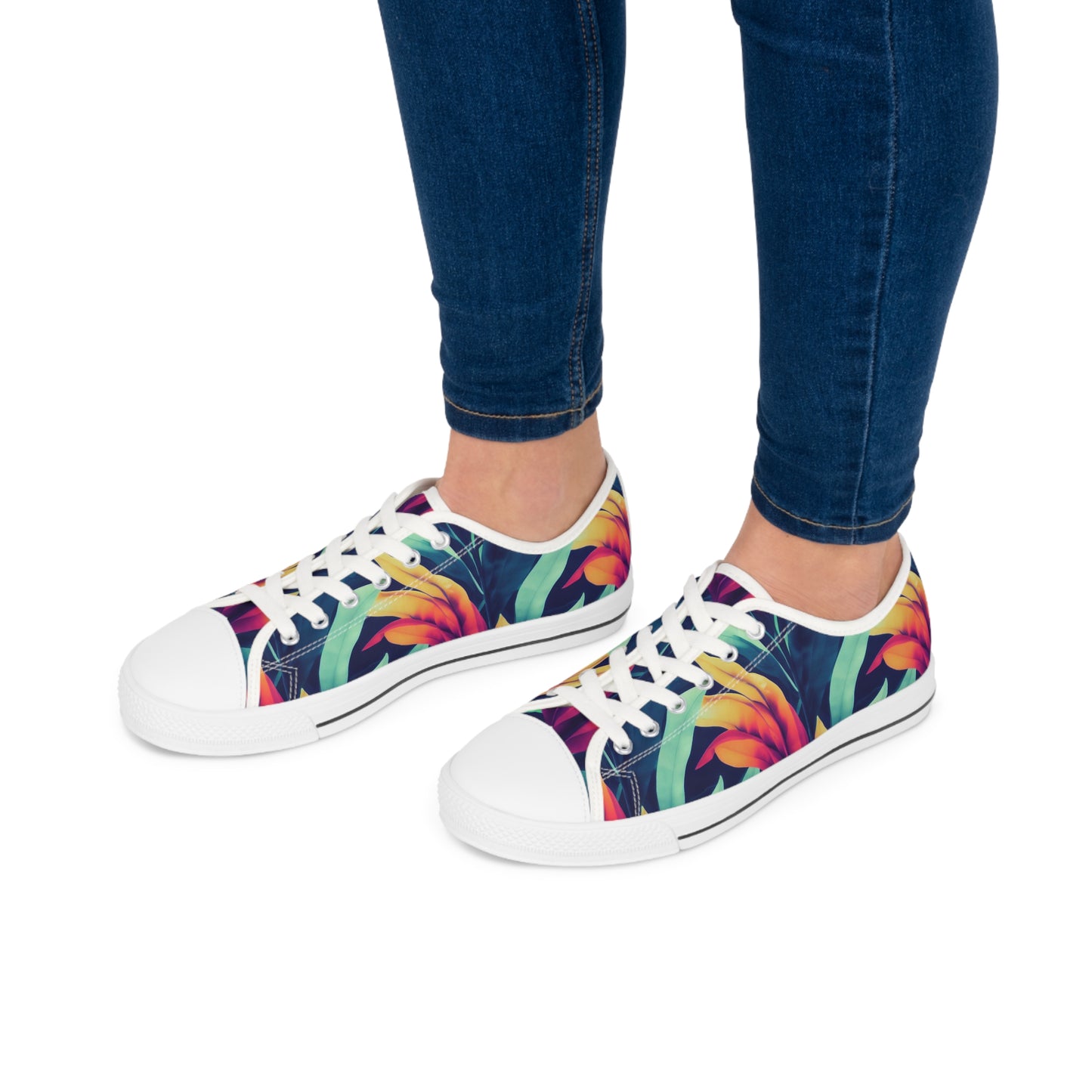 Women's Low Top Sneakers - Tropical Oasis