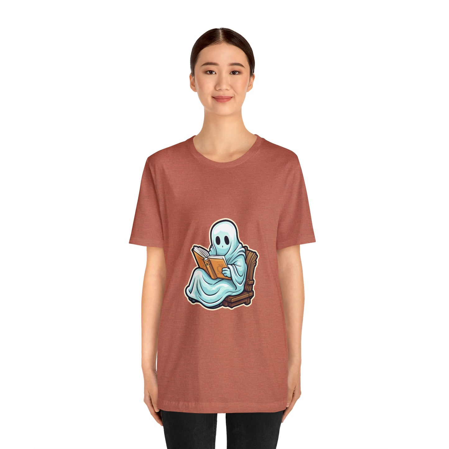 Ghost Reading Books Tee Shirt, Halloween Teacher Gift, Librarian, Ghost, Halloween Tee