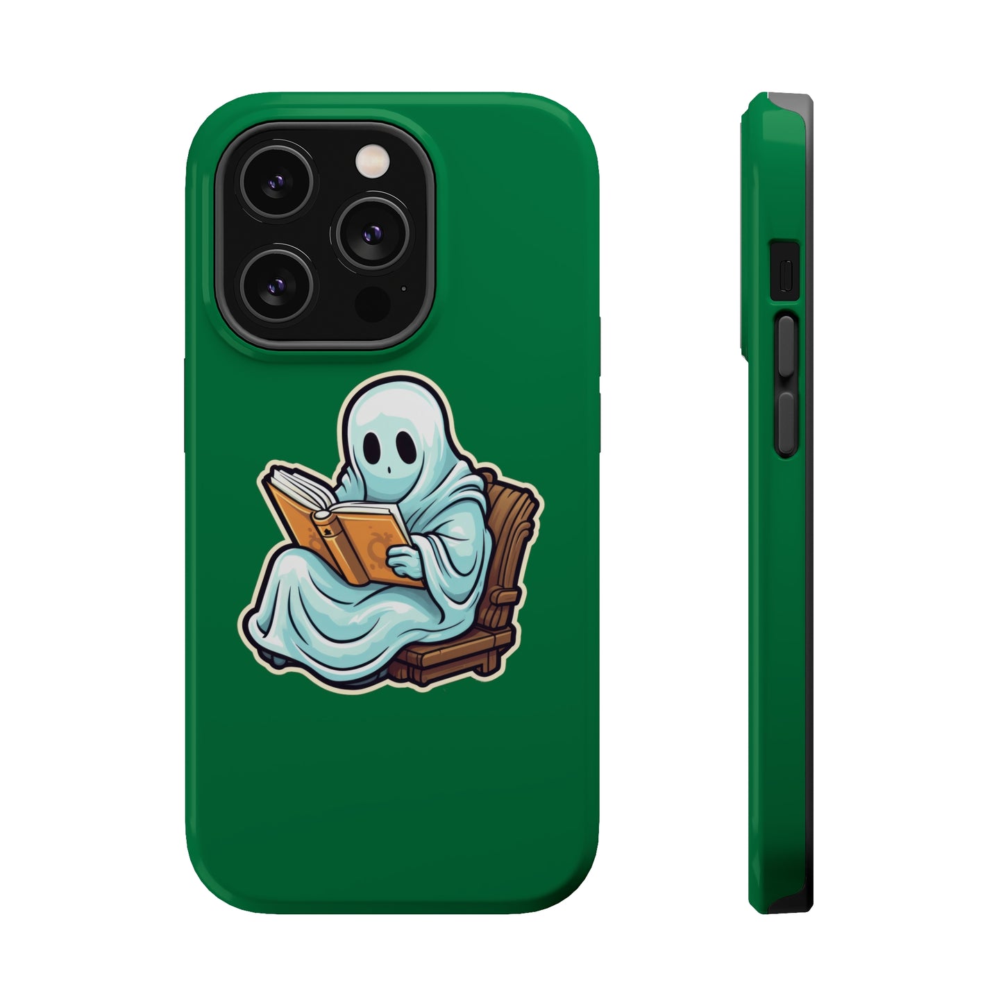 Ghost Reading Books iPhone Case, Halloween Teacher Gift, Librarian, Ghost, Halloween MagSafe Tough iPhone Case