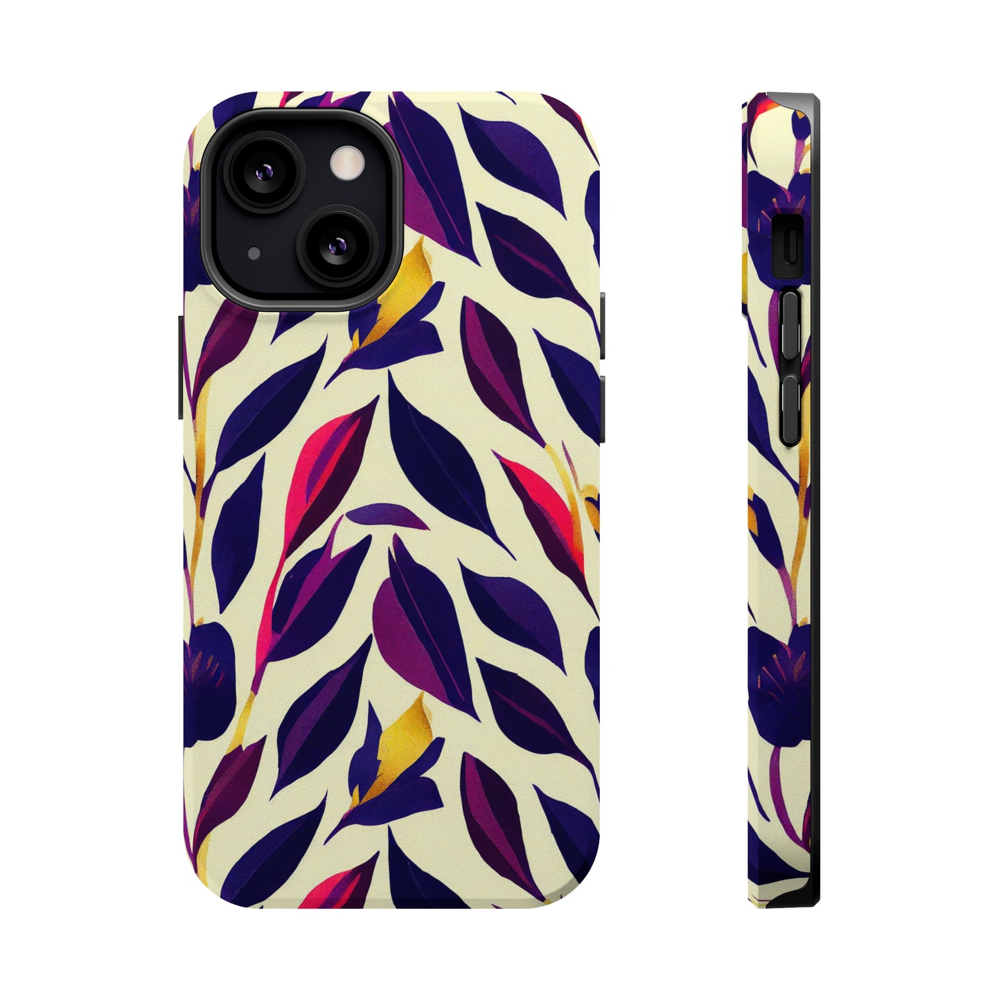 MagSafe Tough iPhone Case - Violet Flourish Damask