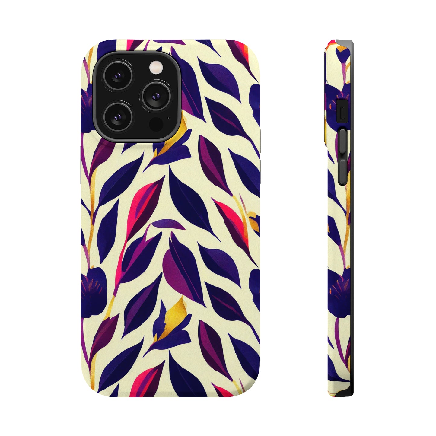 MagSafe Tough iPhone Case - Violet Flourish Damask