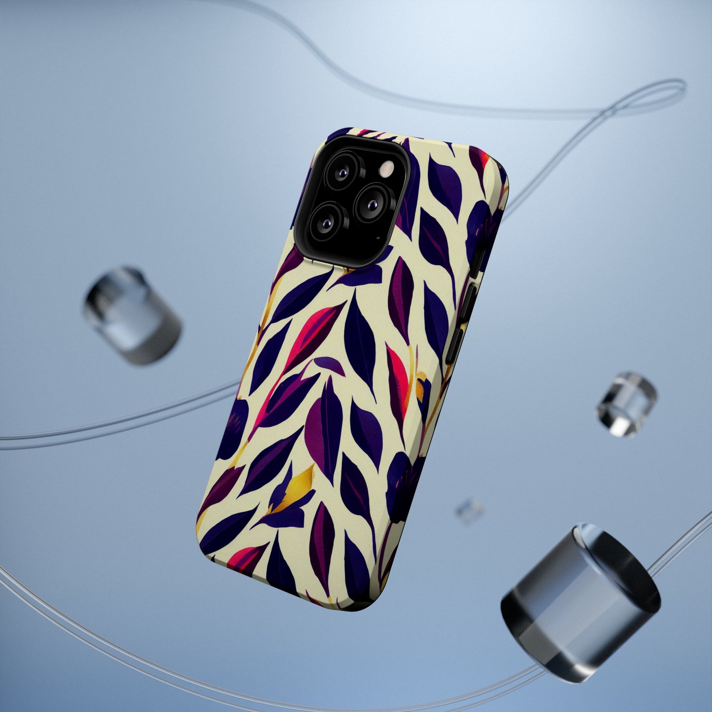 MagSafe Tough iPhone Case - Violet Flourish Damask