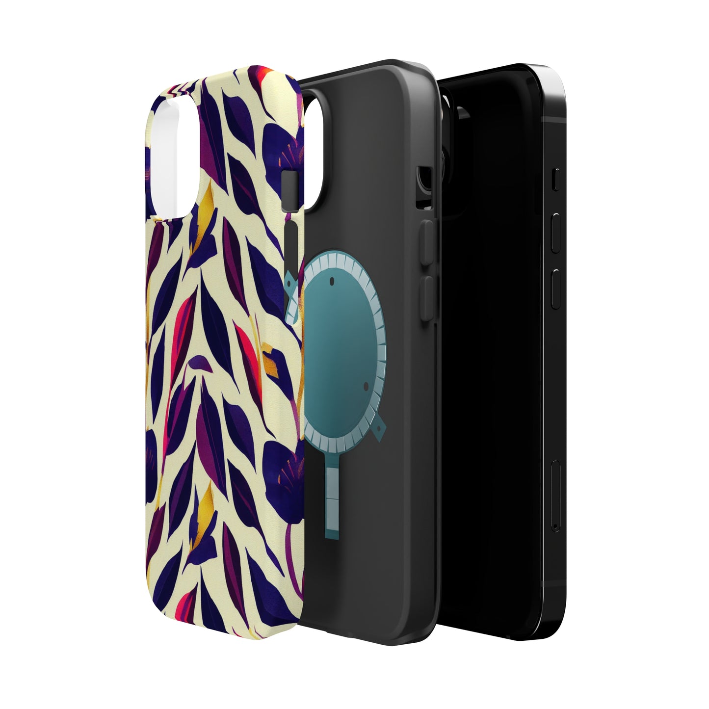 MagSafe Tough iPhone Case - Violet Flourish Damask