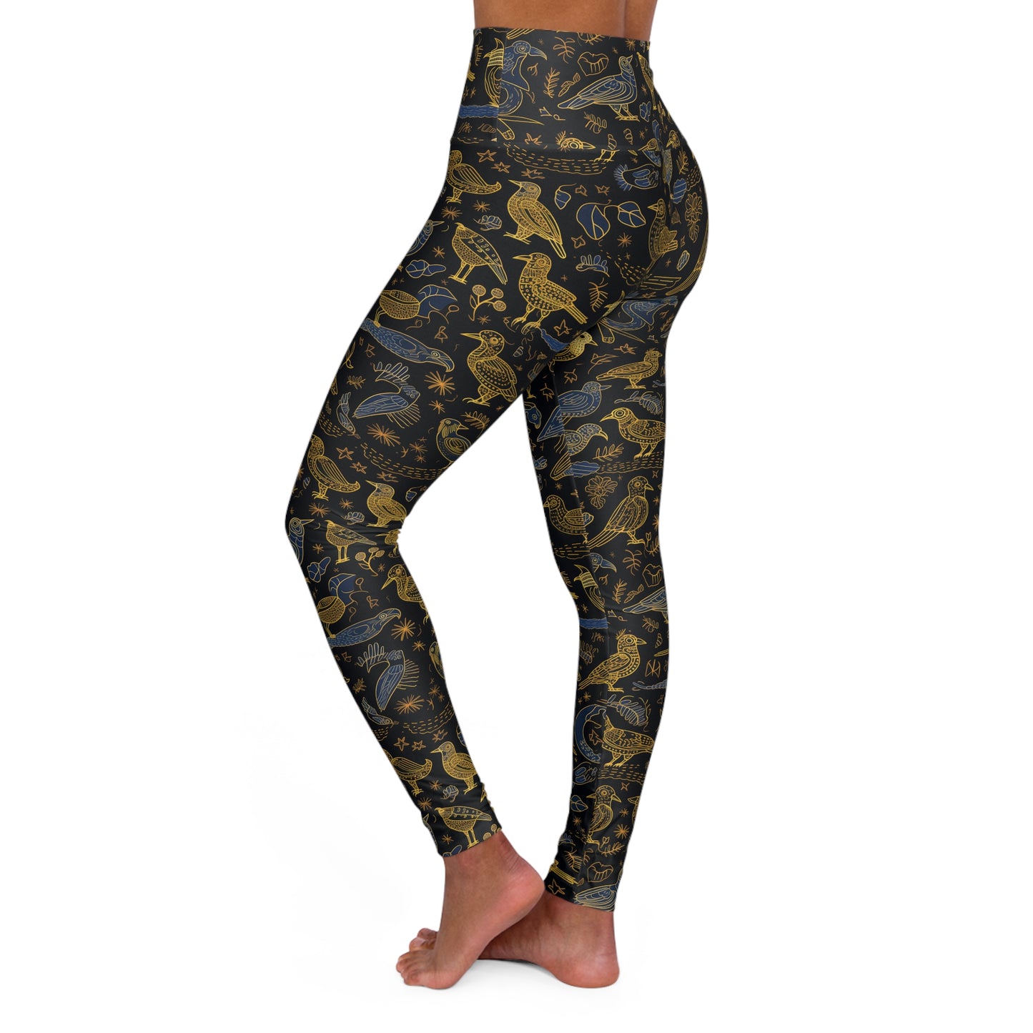 High Waisted Leggings - Avian Glyphs