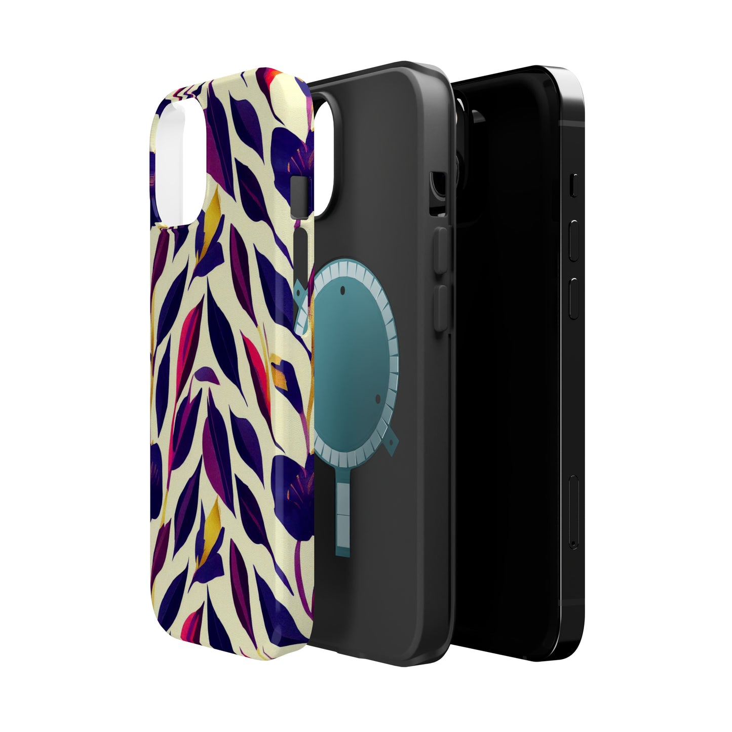 MagSafe Tough iPhone Case - Violet Flourish Damask