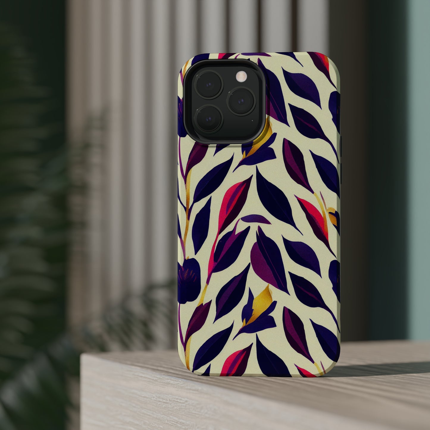 MagSafe Tough iPhone Case - Violet Flourish Damask