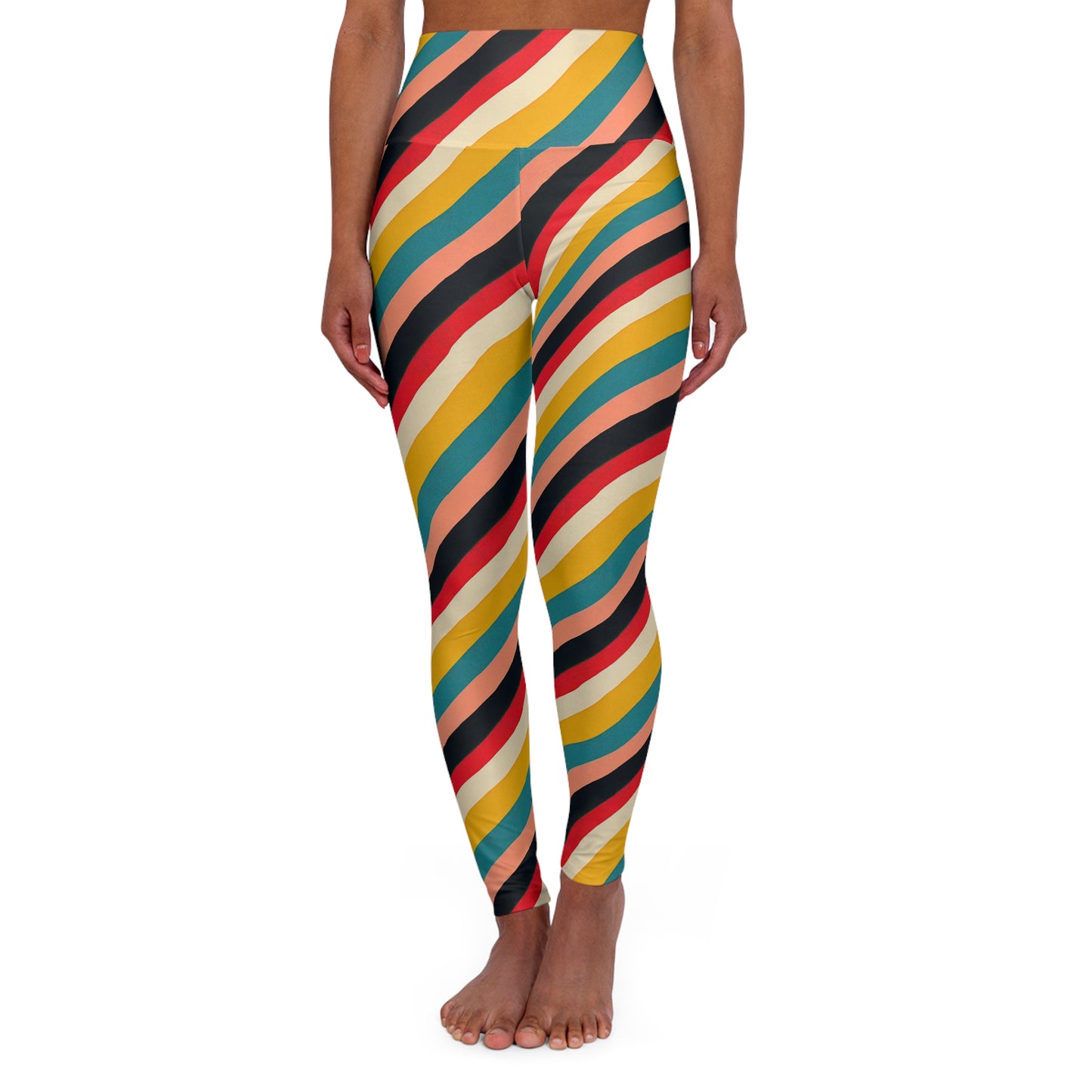 High Waisted Leggings - Oblique Spectrum
