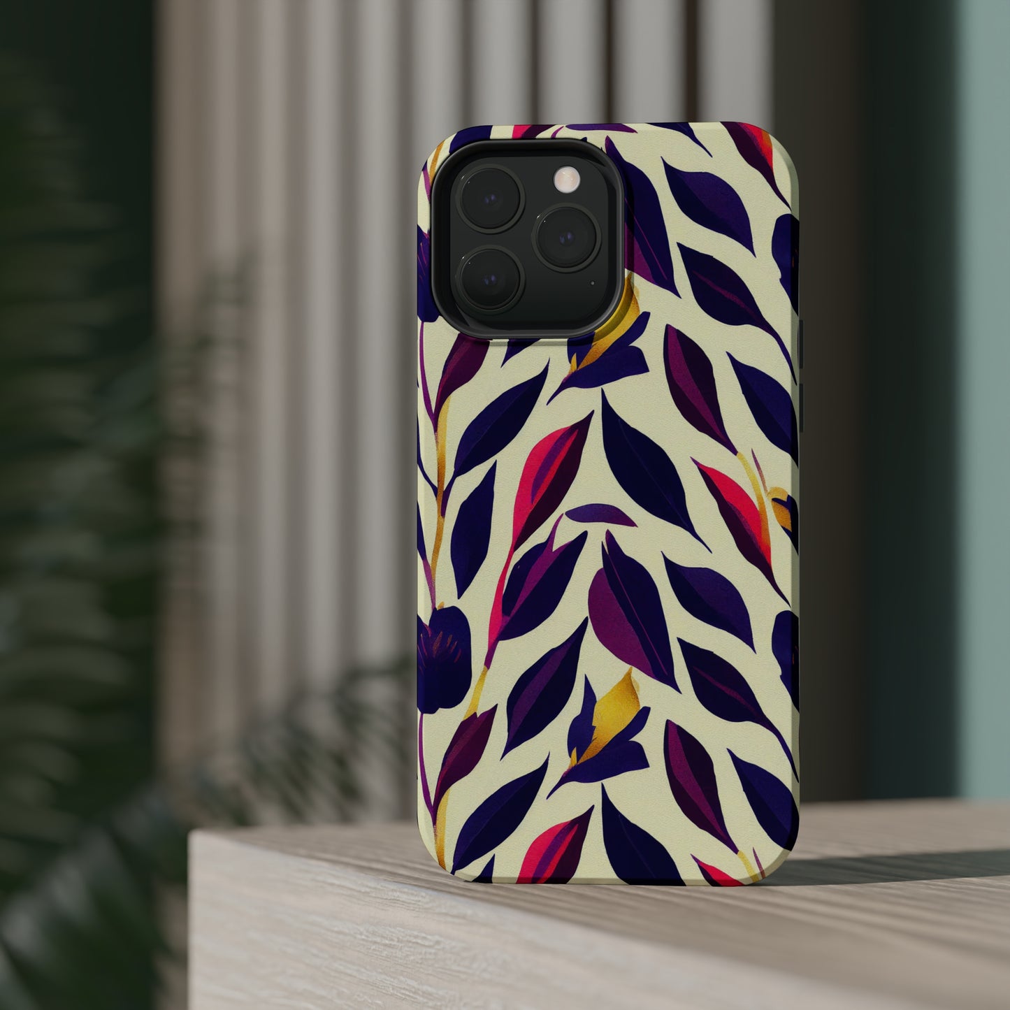MagSafe Tough iPhone Case - Violet Flourish Damask