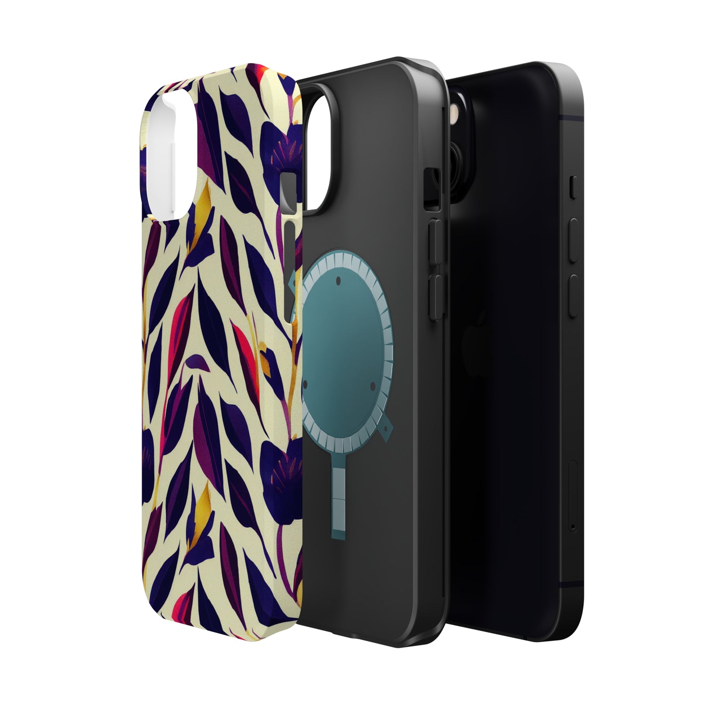 MagSafe Tough iPhone Case - Violet Flourish Damask