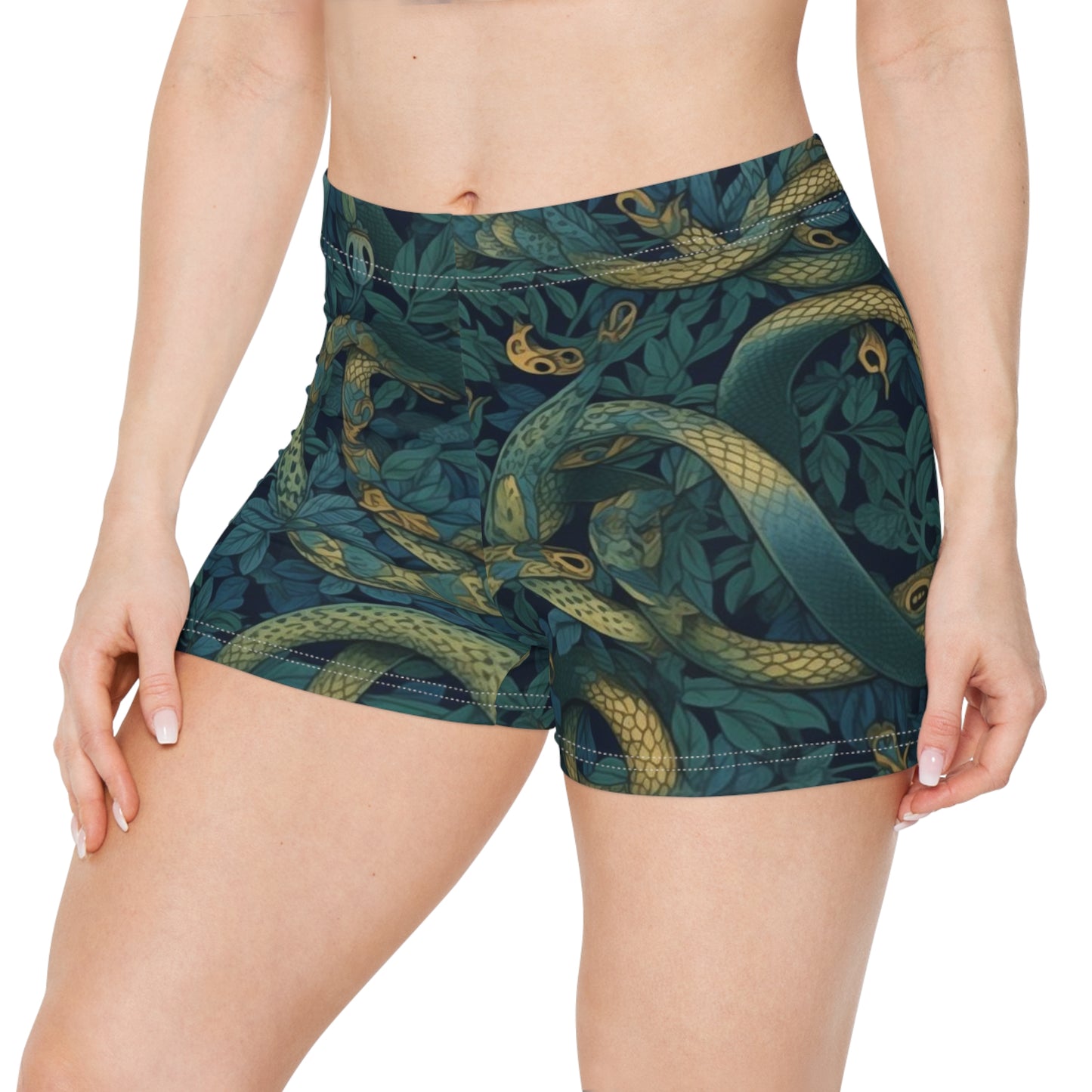 Workout Shorts - Francesca Trikonasana Snakes