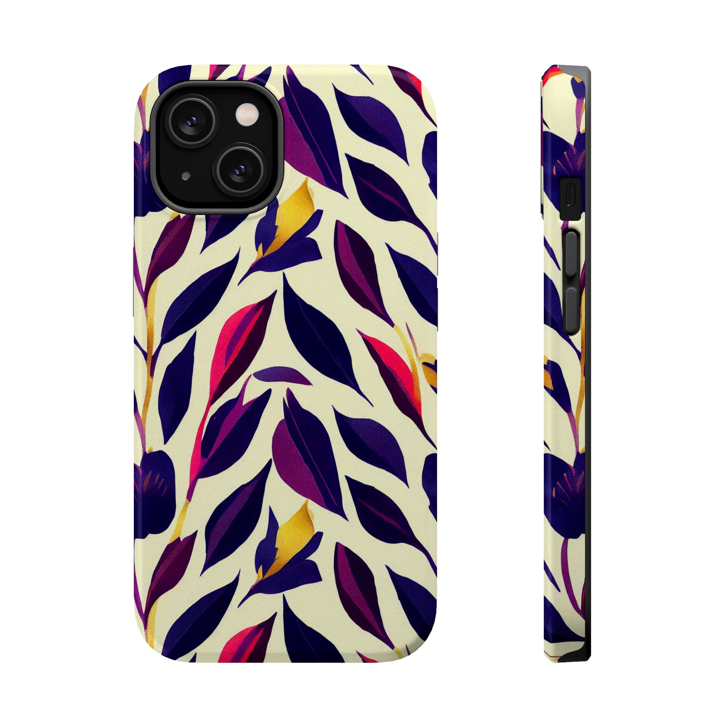 MagSafe Tough iPhone Case - Violet Flourish Damask