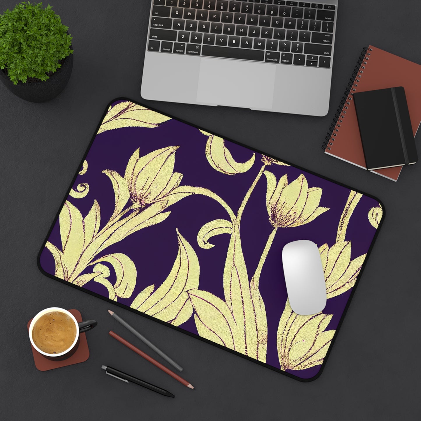 Desk Mat - Baroque Blossom Damask