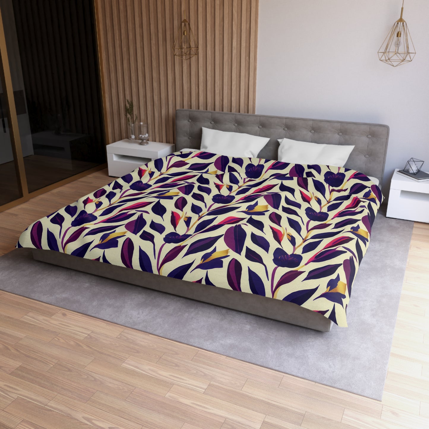 Violet Flourish Damask - Duvet Cover