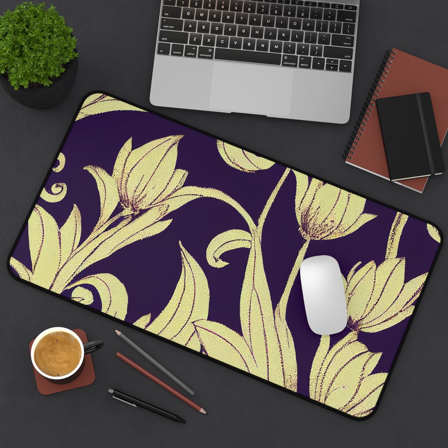 Desk Mat - Baroque Blossom Damask