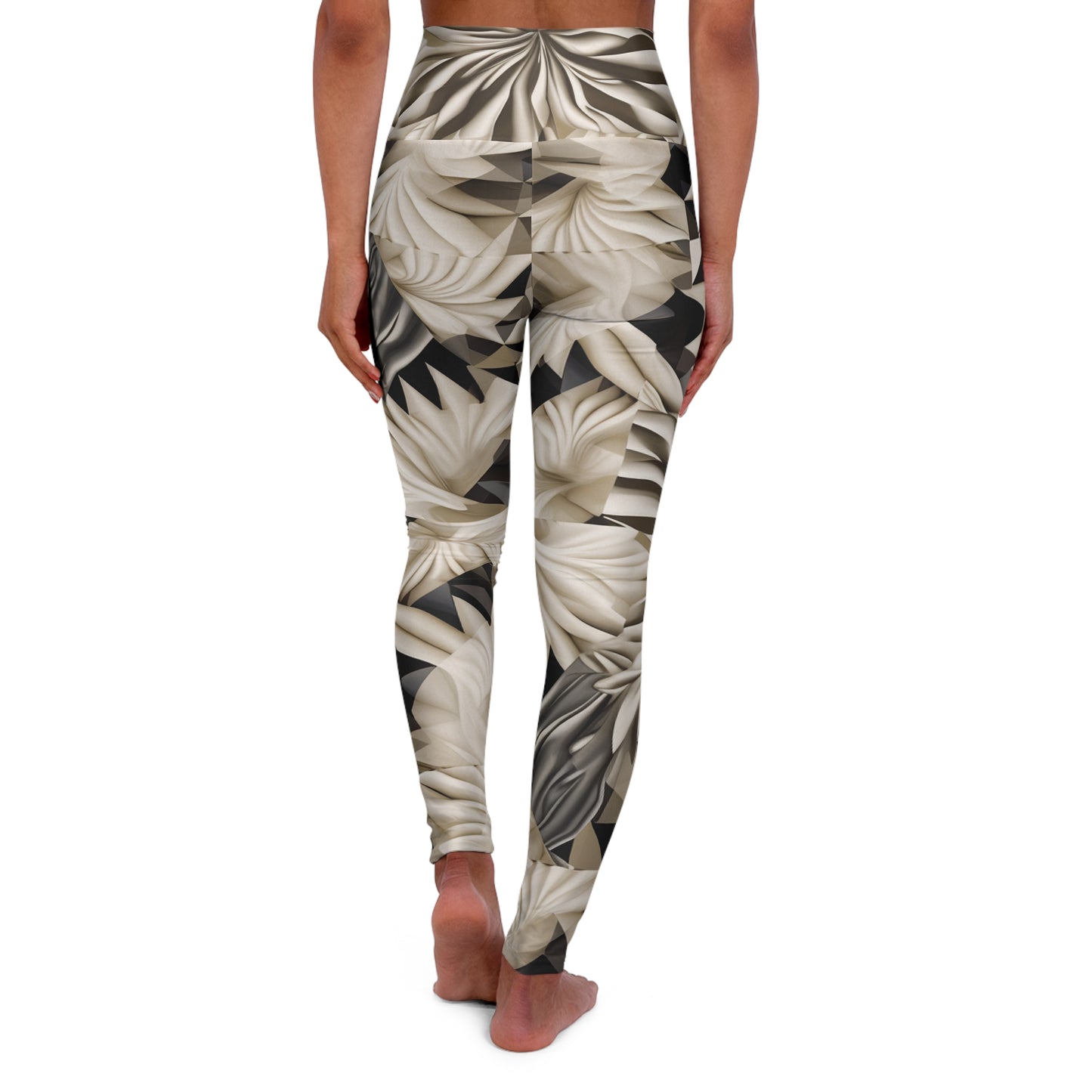 High Waisted Leggings - Impressionist Tulip
