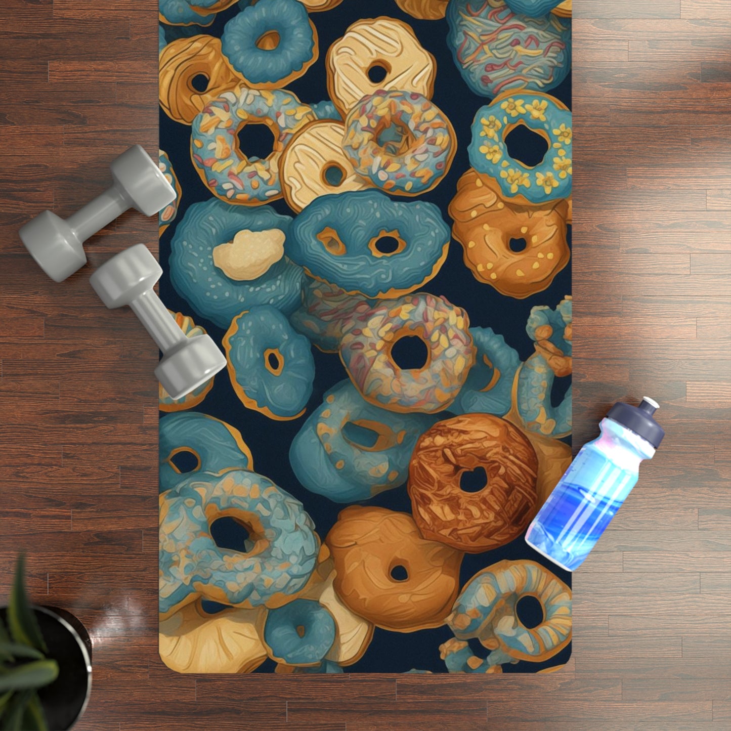 Rubber Yoga Mat- Astrid Vrksasana Anime Donuts