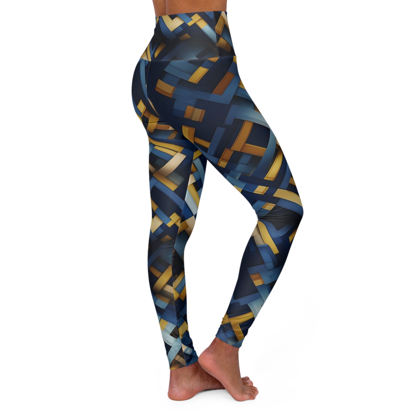 High Waisted Leggings - Luthera Salabhasana Plaid