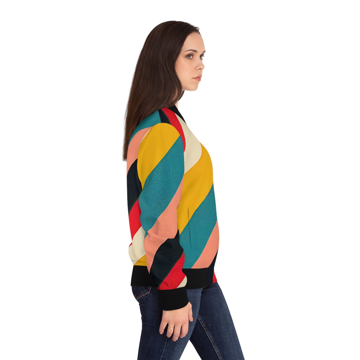 Women's Bomber Jacket - Oblique Spectrum