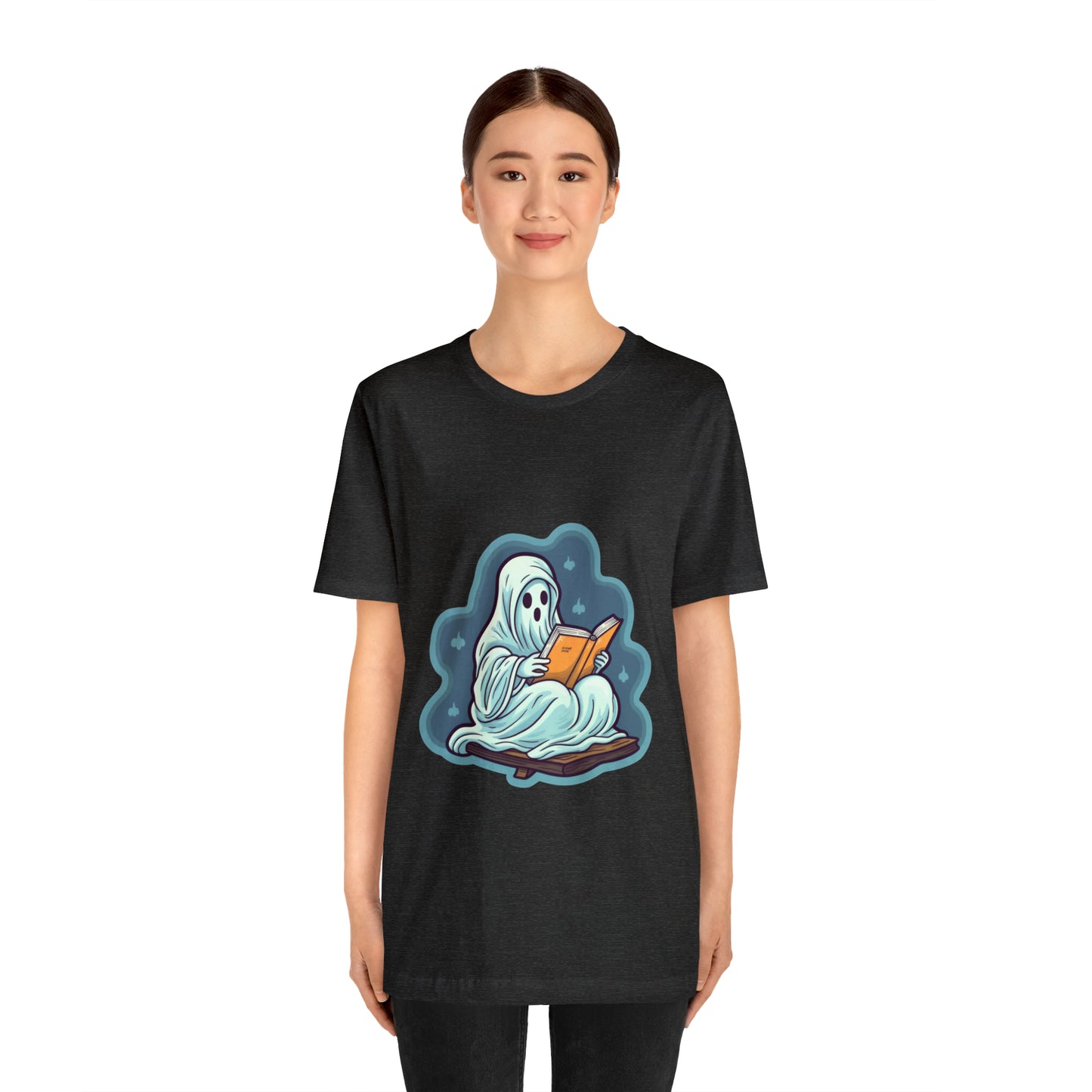 Bookish Ghost Tee, Halloween Literary Tee, Teacher's Halloween Present, Librarian Themed Tee, Spooky Ghost Tee