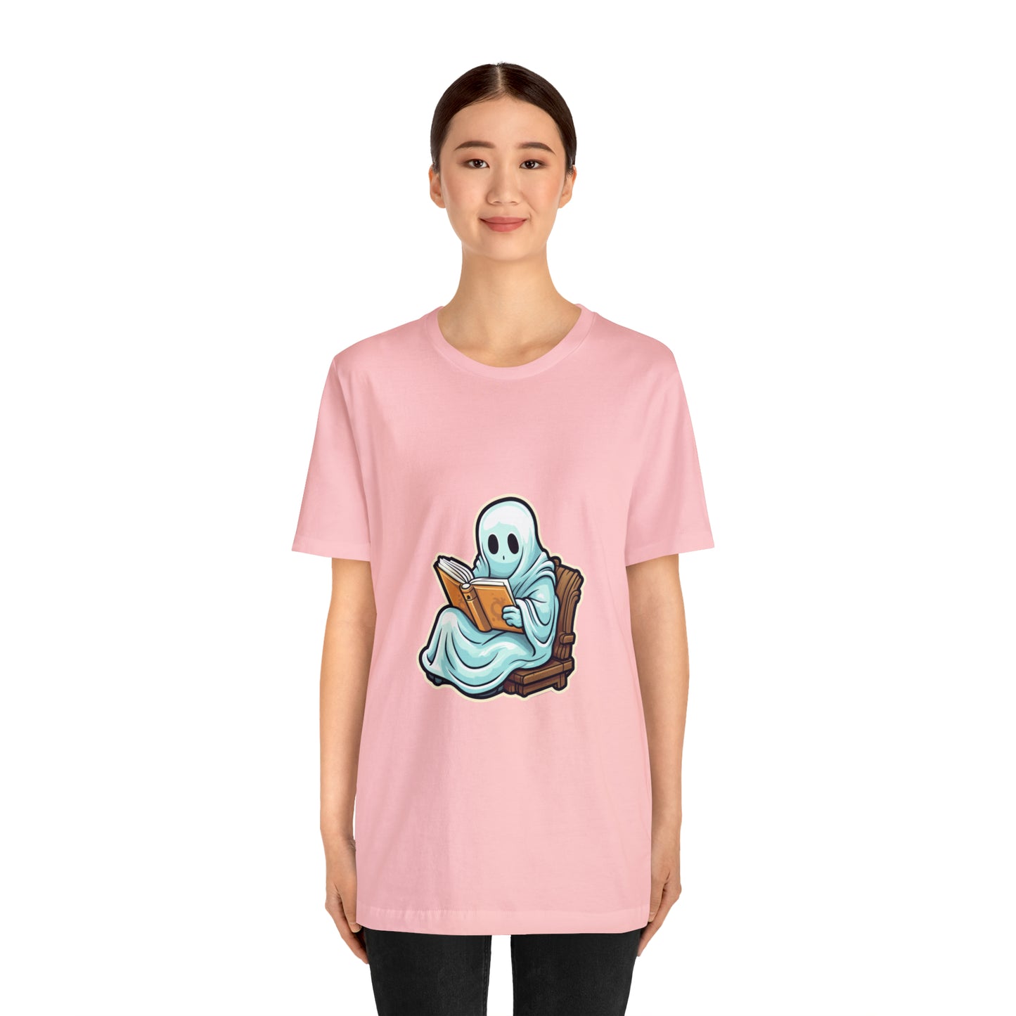 Ghost Reading Books Tee Shirt, Halloween Teacher Gift, Librarian, Ghost, Halloween Tee