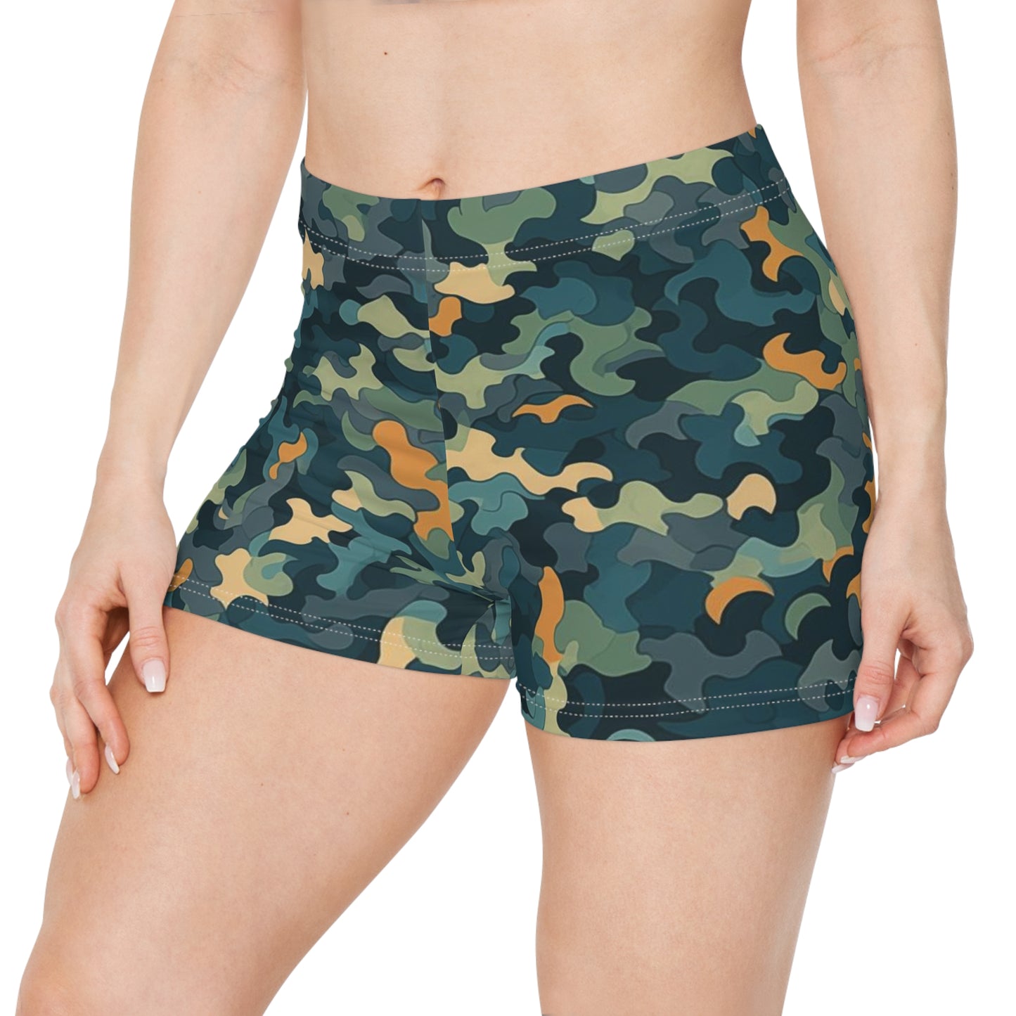 Workout Shorts - Jacquette Sirsasana Camouflage