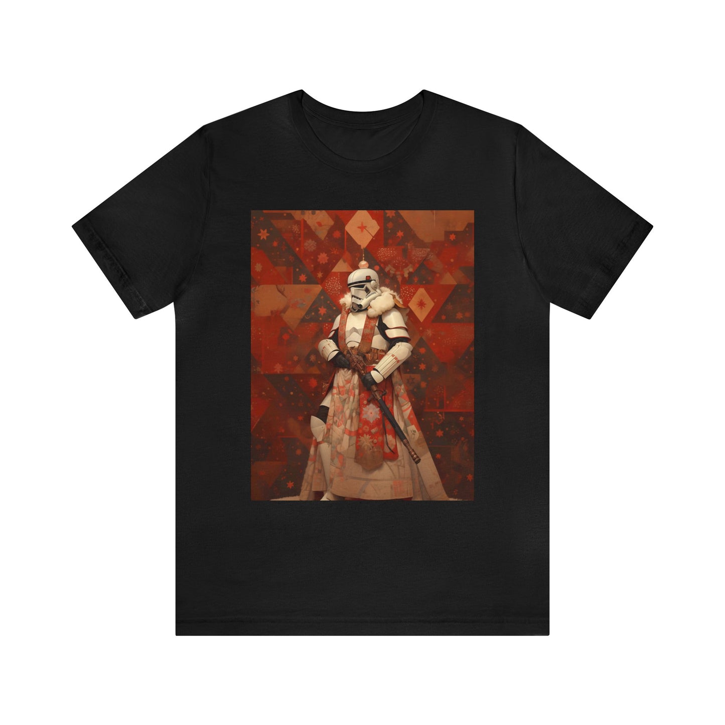 Unisex Jersey Short Sleeve Tee - Storm Trooper Norman Rockwell Christmas Card.png