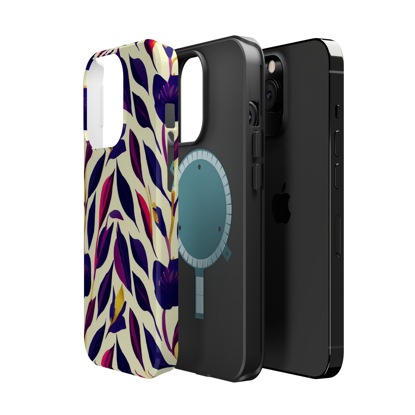 MagSafe Tough iPhone Case - Violet Flourish Damask