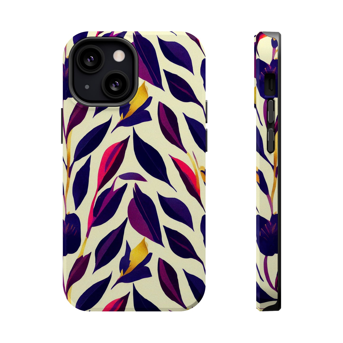 MagSafe Tough iPhone Case - Violet Flourish Damask