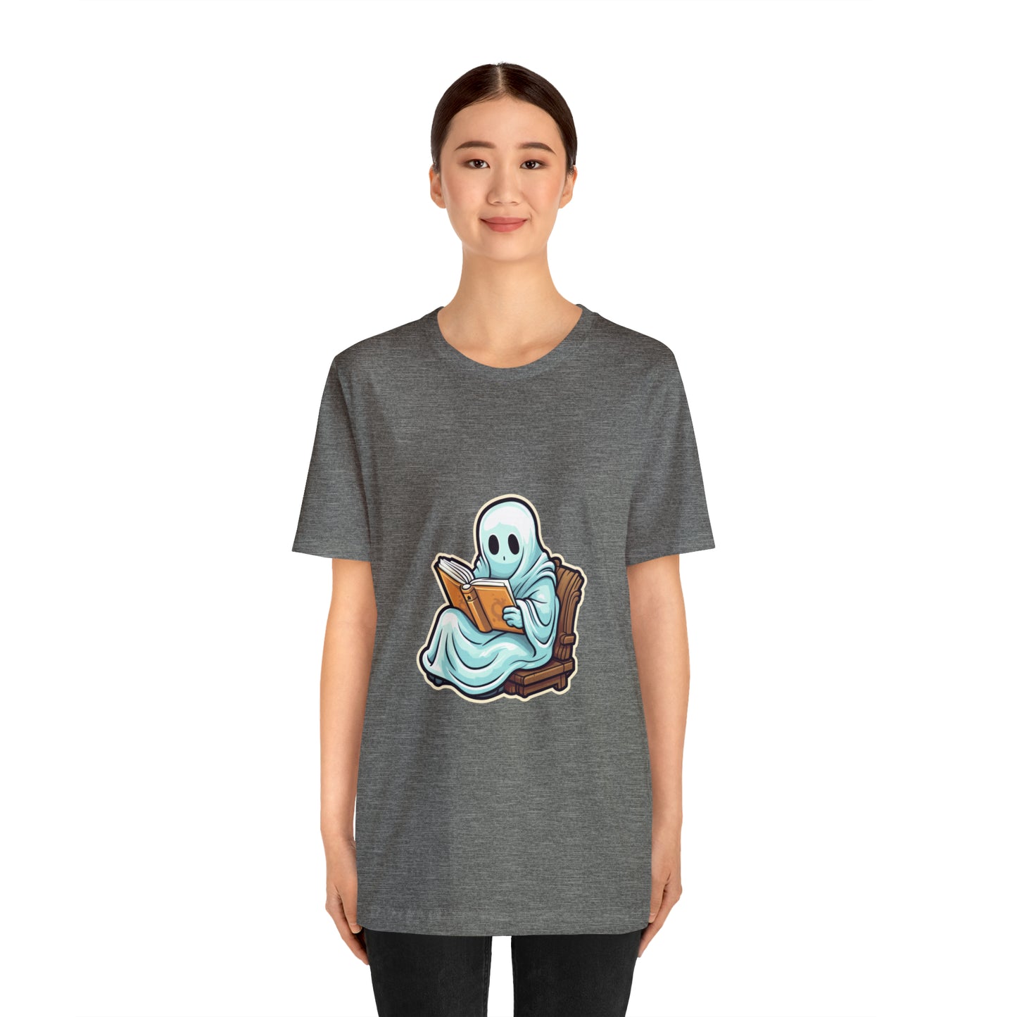 Ghost Reading Books Tee Shirt, Halloween Teacher Gift, Librarian, Ghost, Halloween Tee