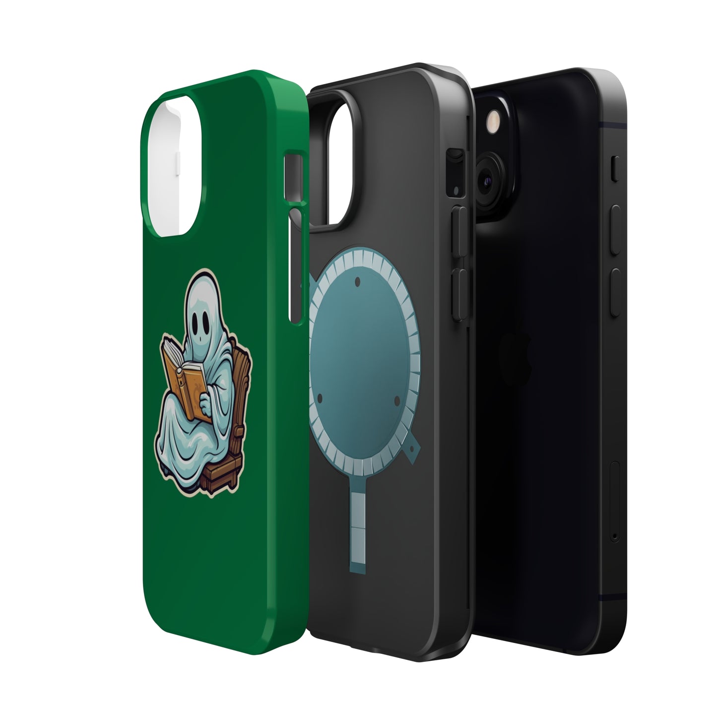 Ghost Reading Books iPhone Case, Halloween Teacher Gift, Librarian, Ghost, Halloween MagSafe Tough iPhone Case