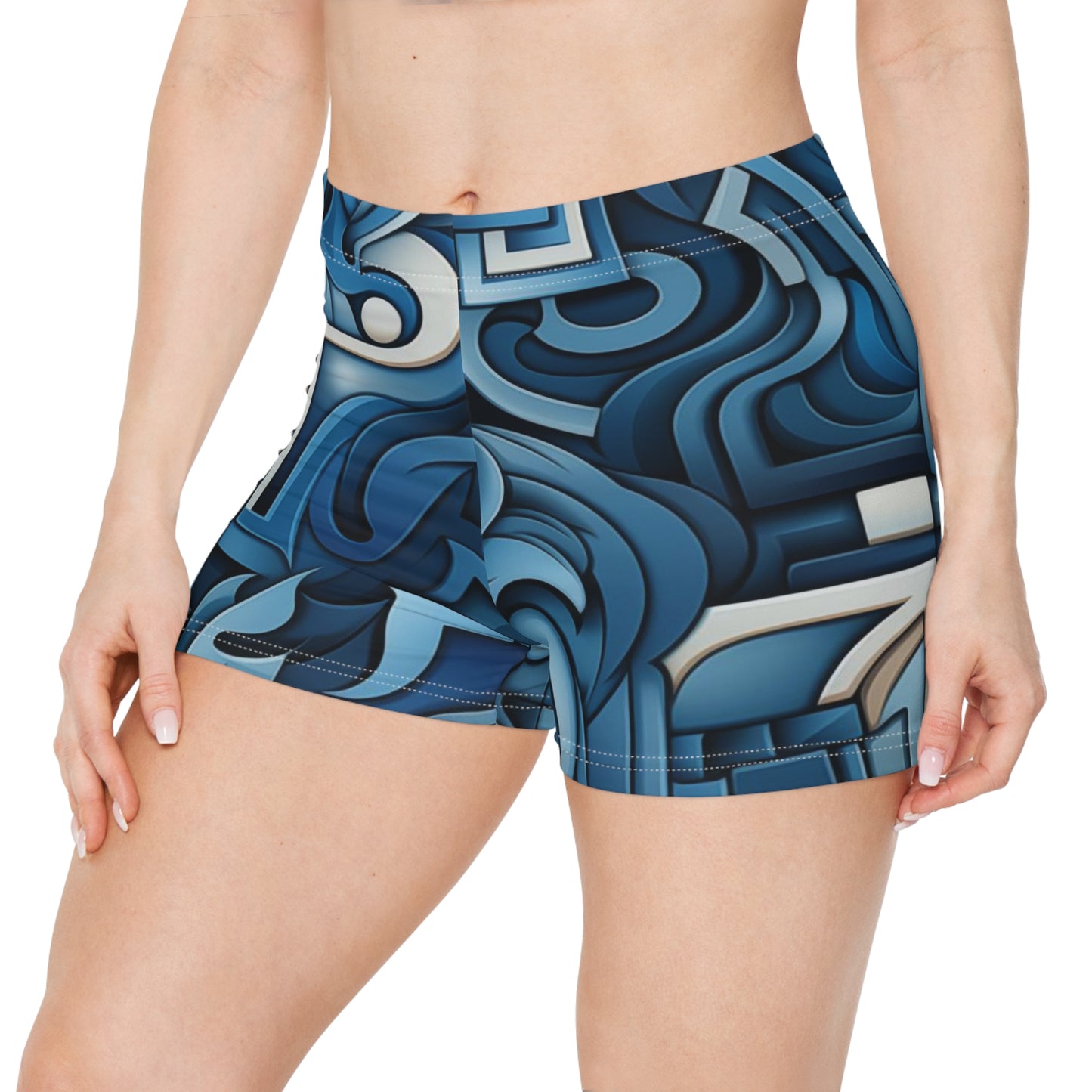 Workout Shorts - Ginevra Bhujangasana Greek Key