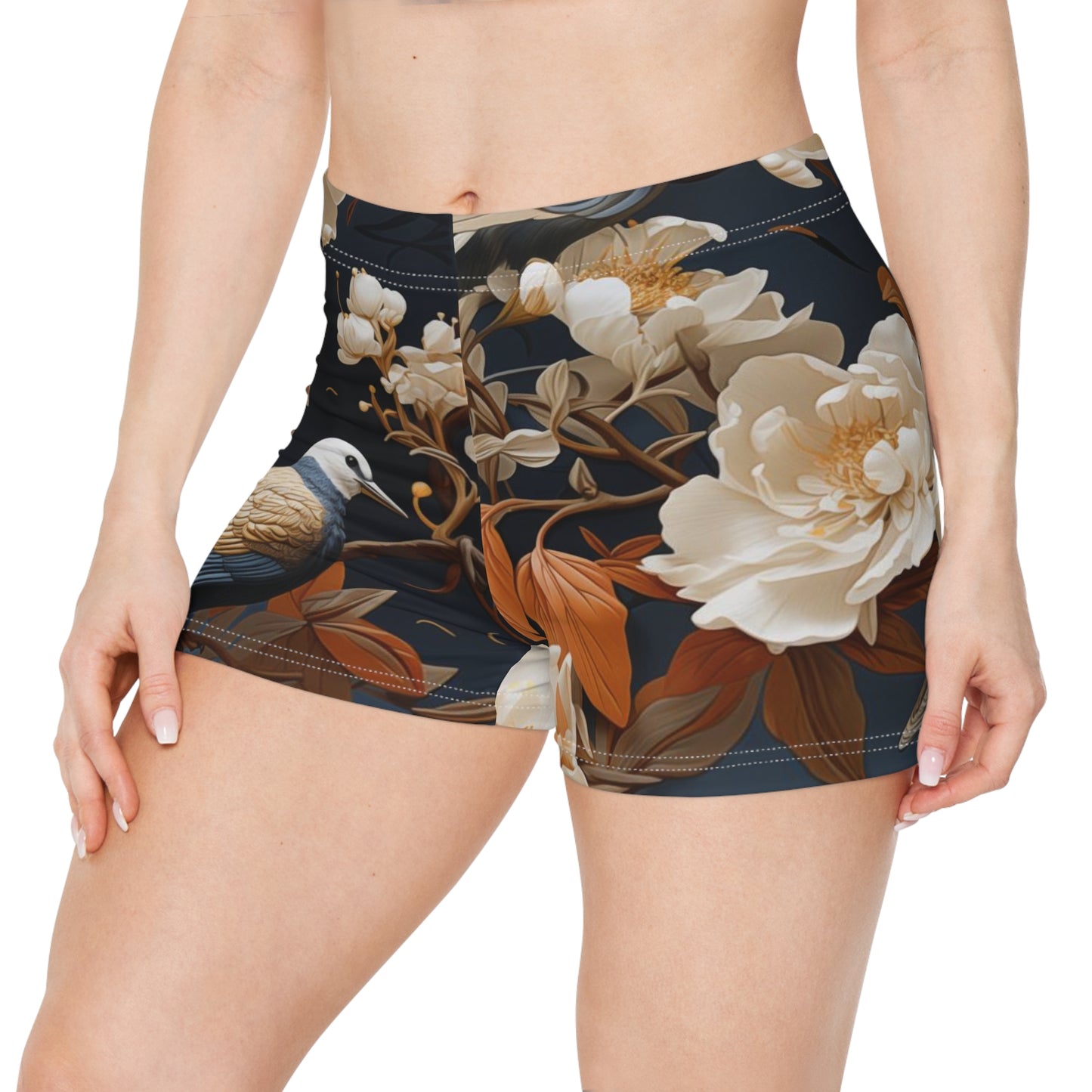 Workout Shorts - Madalena Makarasana Chinoiserie