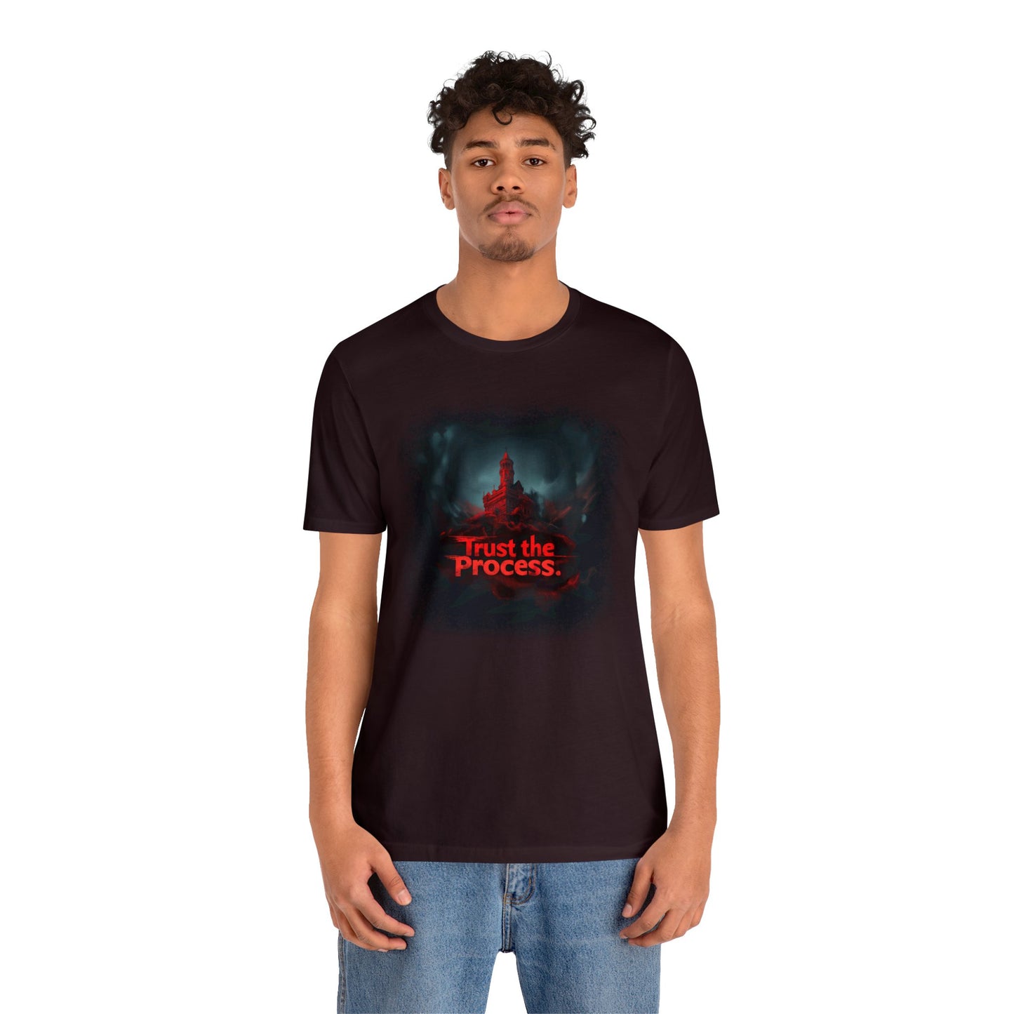 Unisex Jersey Short Sleeve Tee - Trust The Process Horror