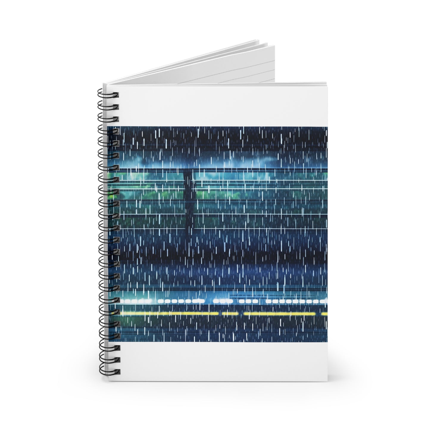 Spiral Notebook with Ruled Line - Bullet Train Typhoon