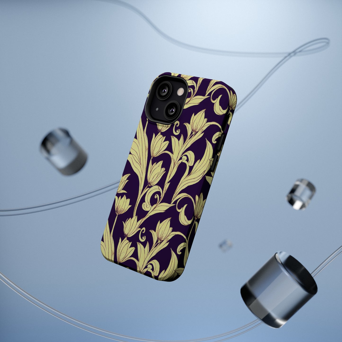 MagSafe Tough iPhone Case - Baroque Blossom Damask