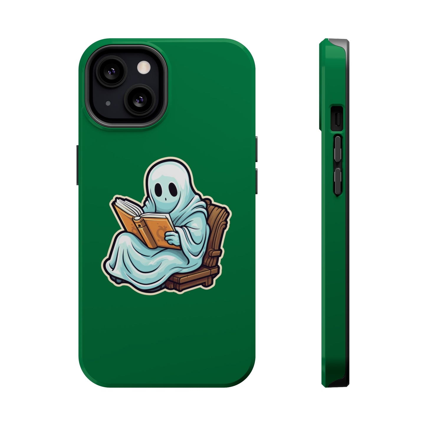 Ghost Reading Books iPhone Case, Halloween Teacher Gift, Librarian, Ghost, Halloween MagSafe Tough iPhone Case