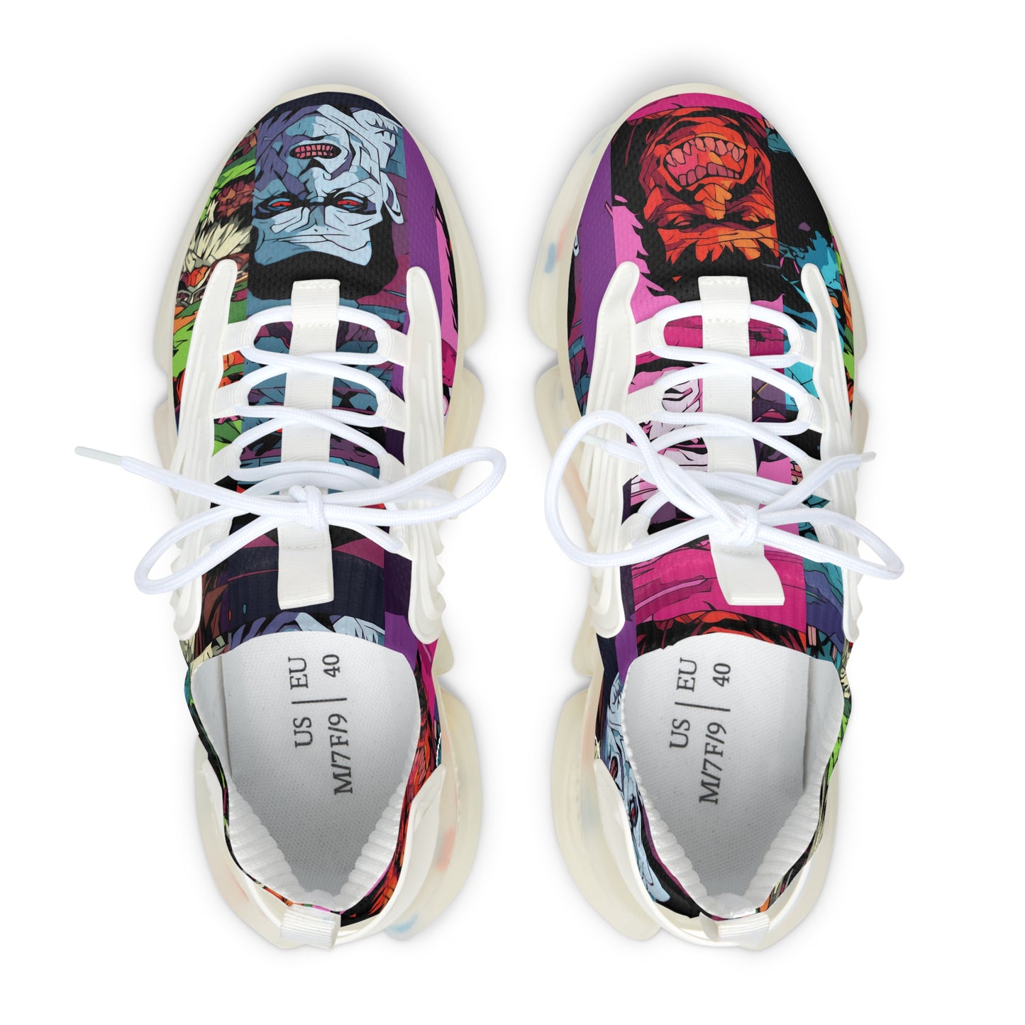 Women's Mesh Sneakers - Spooky Monsters Anime Beta