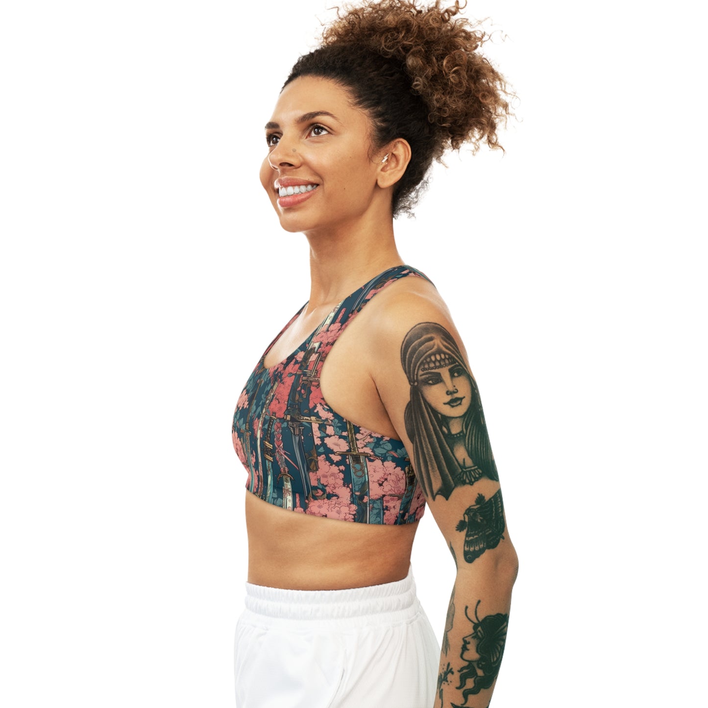 Seamless Sports Bra - Katanas & Cherry Blossoms