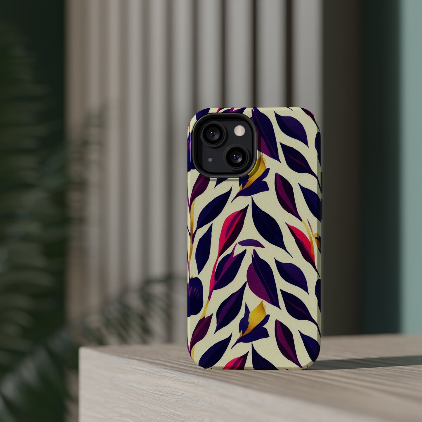 MagSafe Tough iPhone Case - Violet Flourish Damask