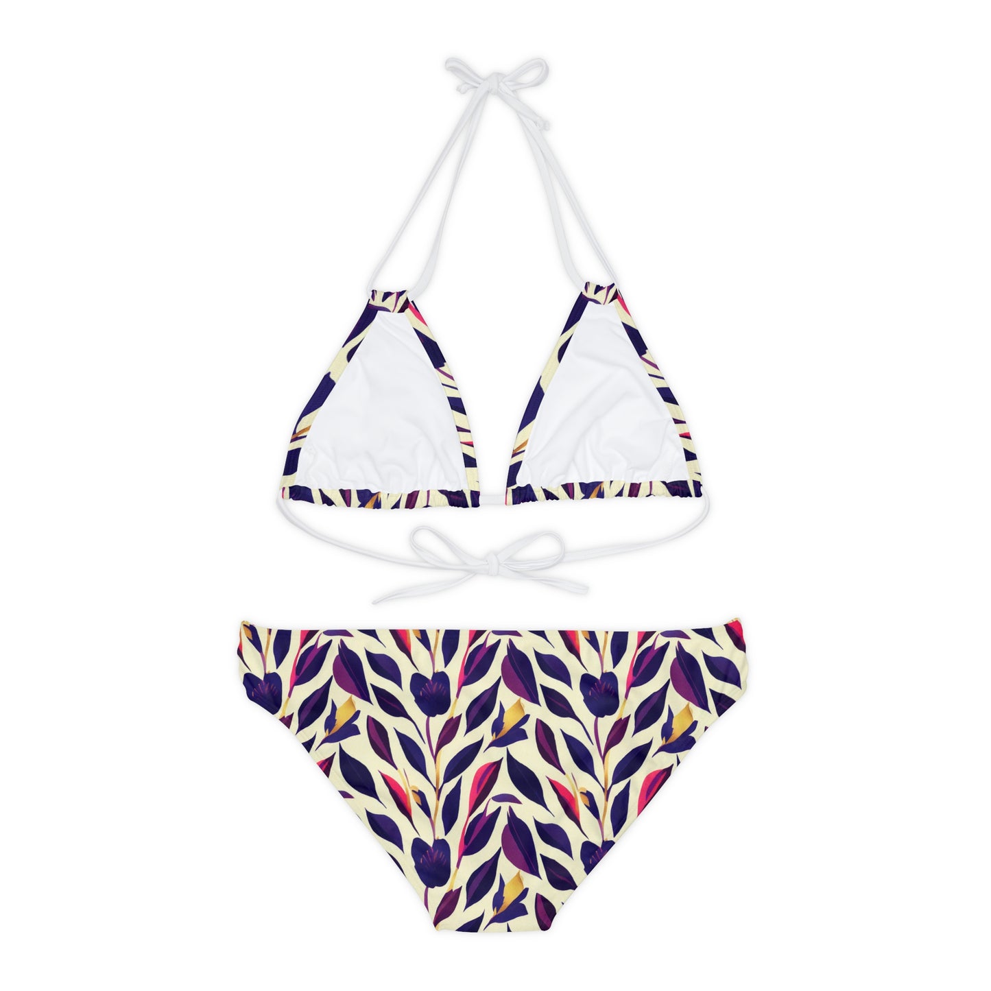 Strappy Bikini Set - Violet Flourish Damask
