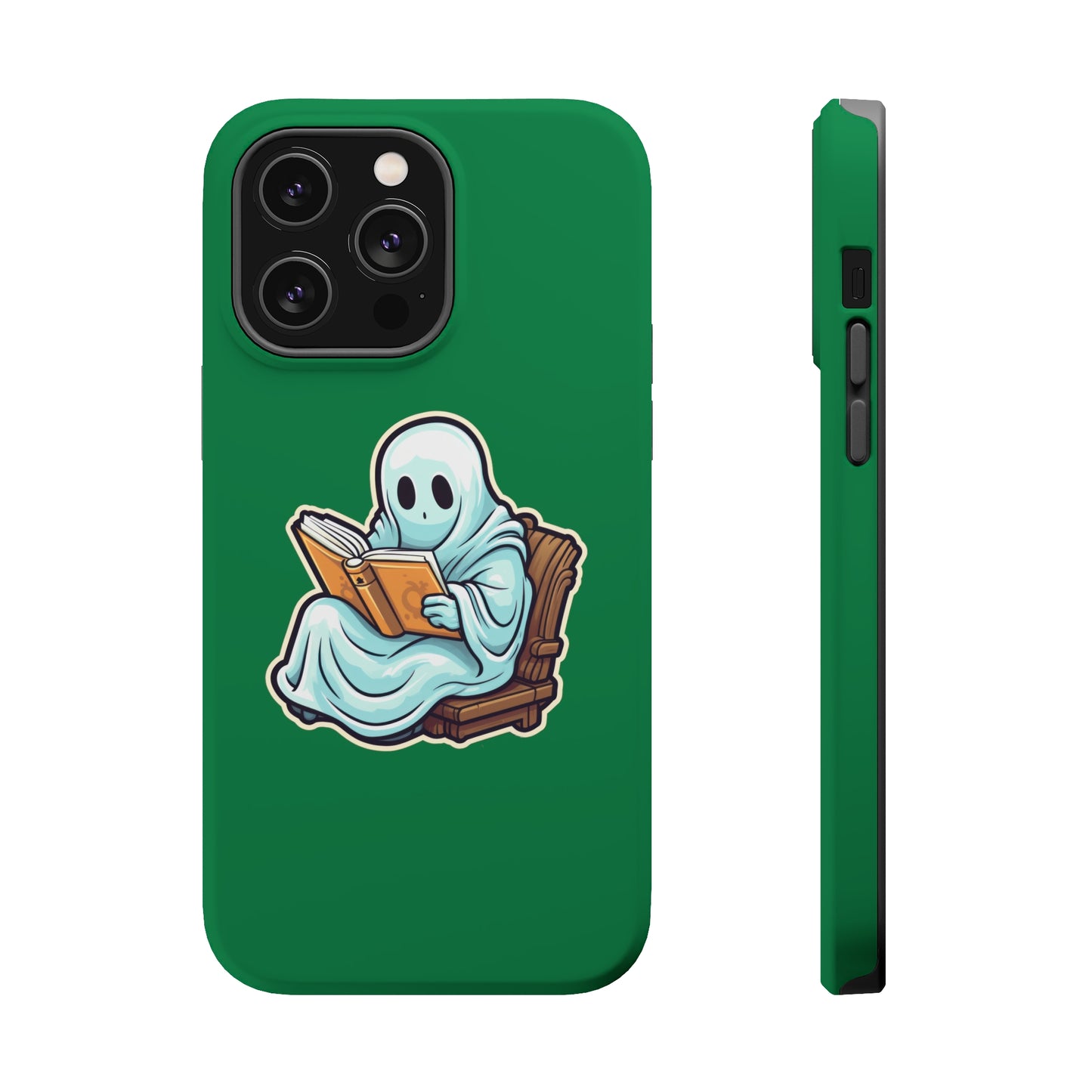 Ghost Reading Books iPhone Case, Halloween Teacher Gift, Librarian, Ghost, Halloween MagSafe Tough iPhone Case