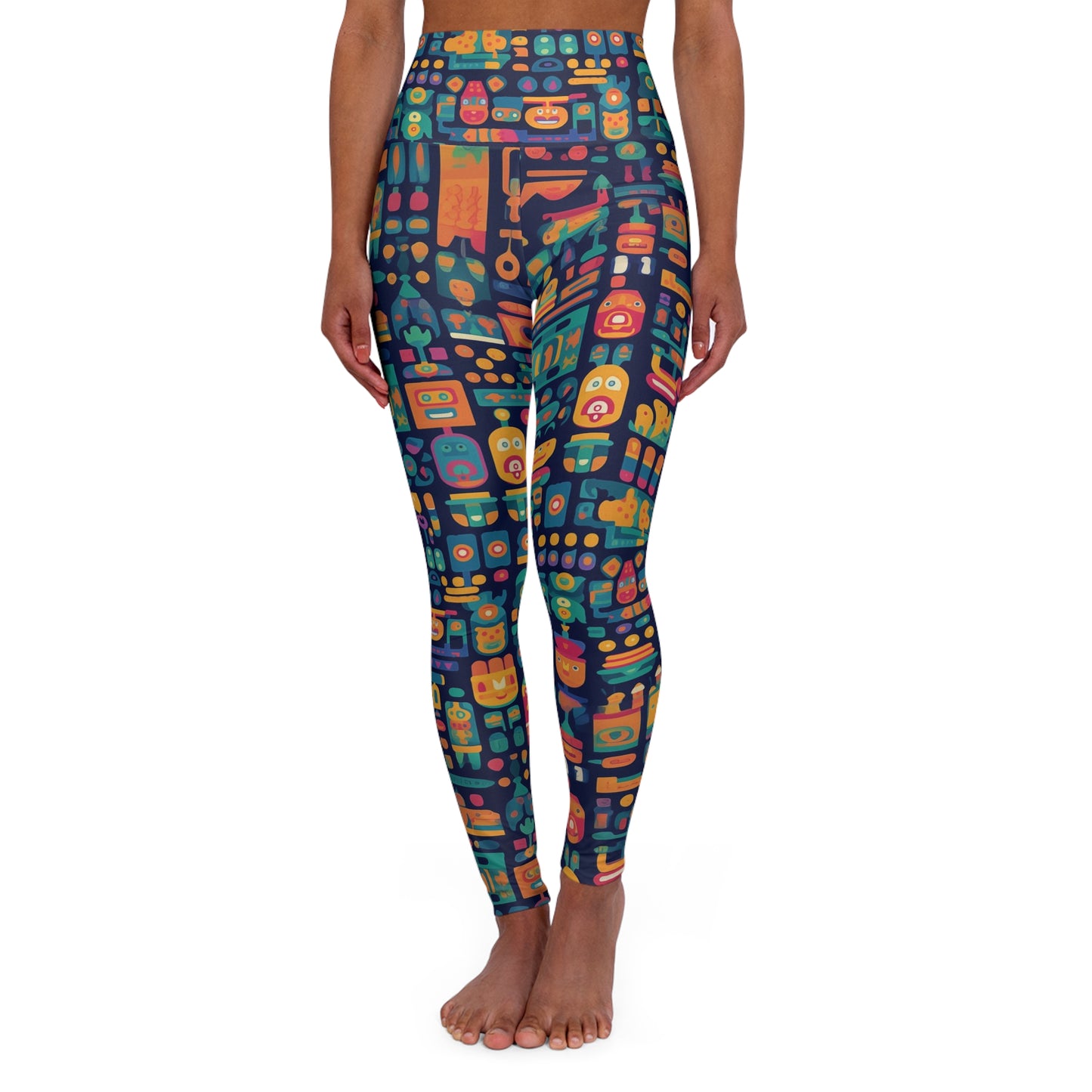 High Waisted Leggings - Anika Trikonasana Space Invader