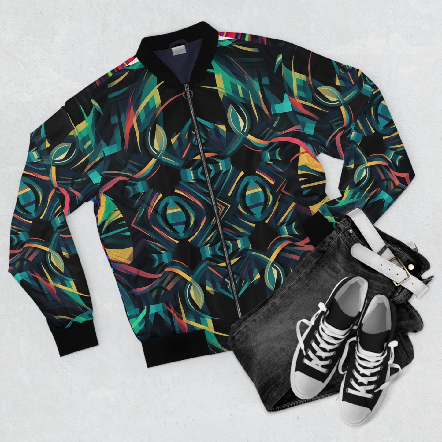 Men's Bomber Jacket - Darth Vader Op Art Vintage