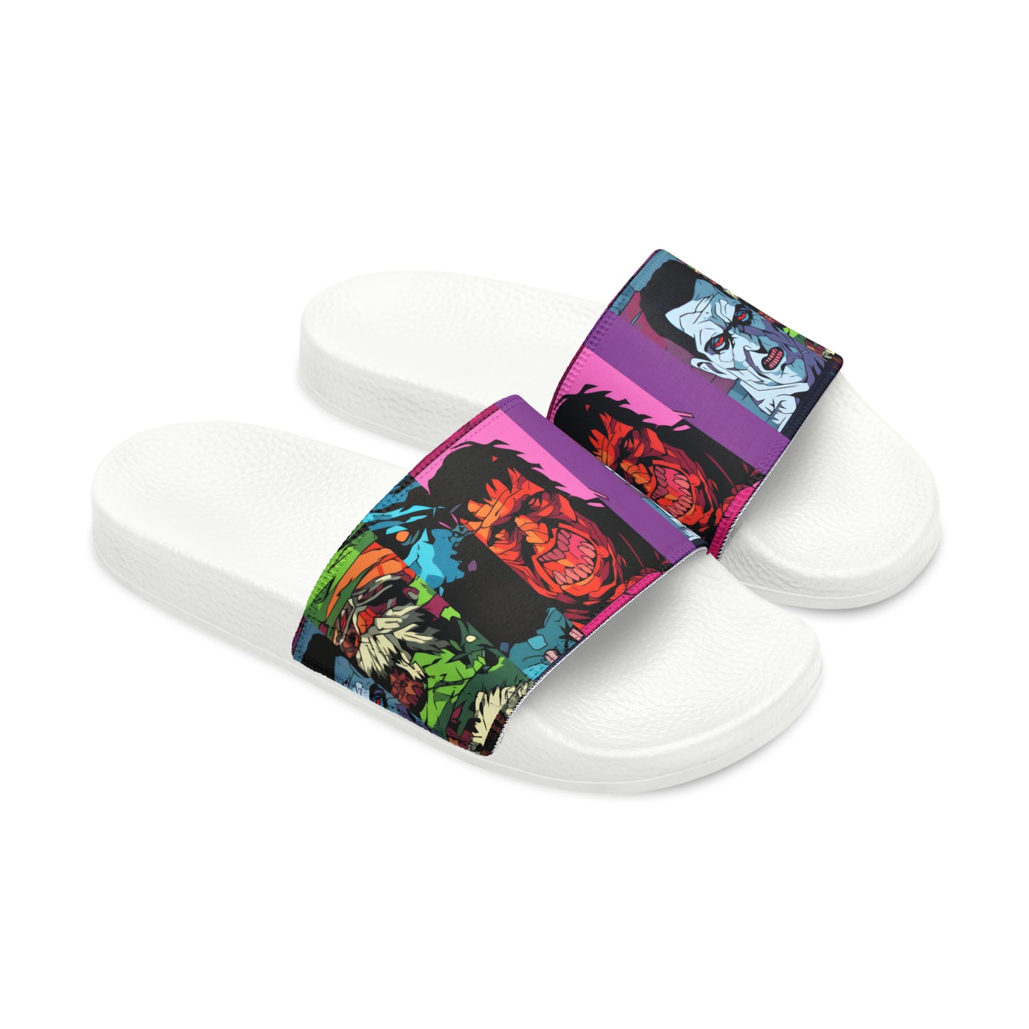 Men's Slide Sandals - Spooky Monsters Anime Beta